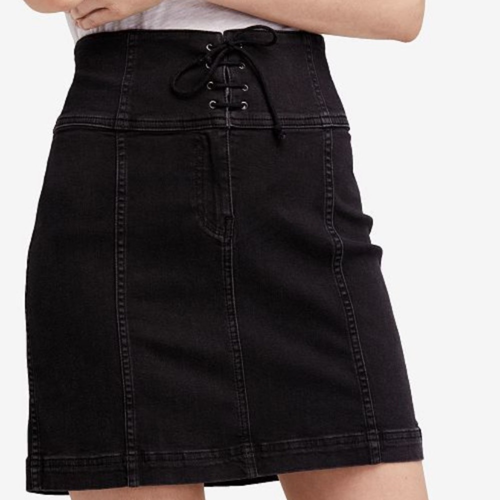 Free people mini skirt black size 2